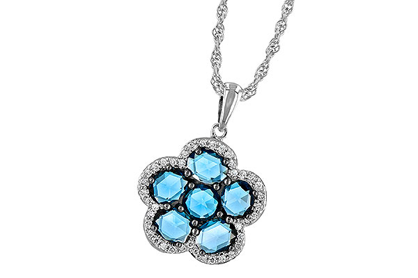 H224-04421: NECK 1.80 ROSE CUT BLUE TOPAZ 1.95 TGW