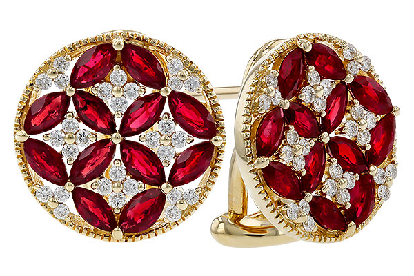 H311-28993: EARRINGS 2.07 TW RUBY 2.37 TGW