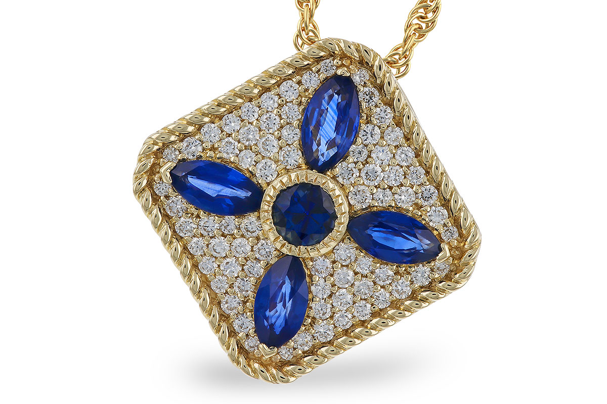 H311-32557: NECKLACE .89 TW SAPPHIRE 1.20 TGW