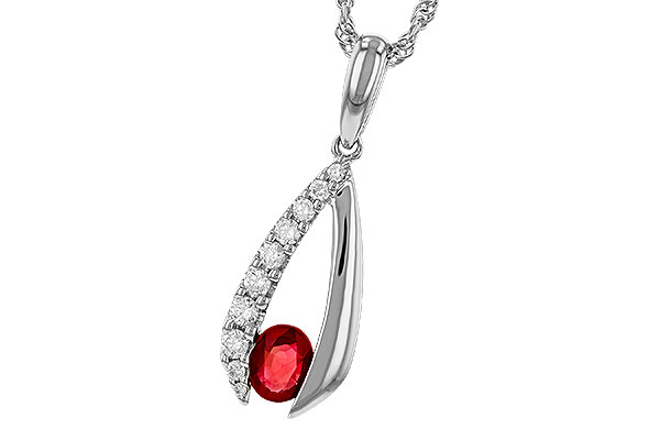 H311-32630: NECKLACE .34 RUBY .50 TGW (5x4 RUBY)