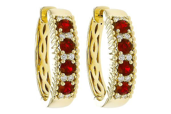 H311-36248: EARRINGS .54 TW RUBY .66 TGW