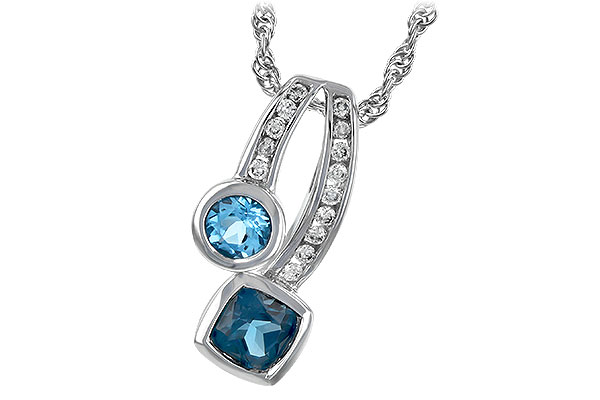 K225-90802: NECKLACE .91 TW BLUE TOPAZ 1.04 TGW