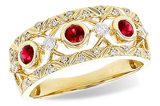 K309-52575: LDS WED RG .40 RUBY .63 TGW