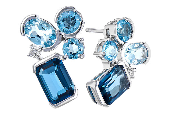 K309-52602: EARR 4.15 BLUE TOPAZ TW 4.19 TGW