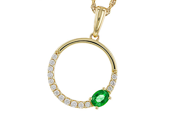 K311-30748: NECKLACE .19 EMERALD .34 TGW