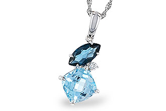K311-31639: NECKLACE 2.37 TW BLUE TOPAZ 2.40 TGW