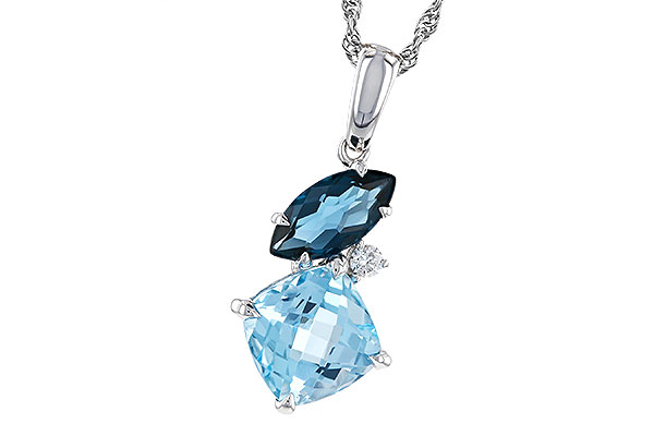 K311-31639: NECKLACE 2.37 TW BLUE TOPAZ 2.40 TGW