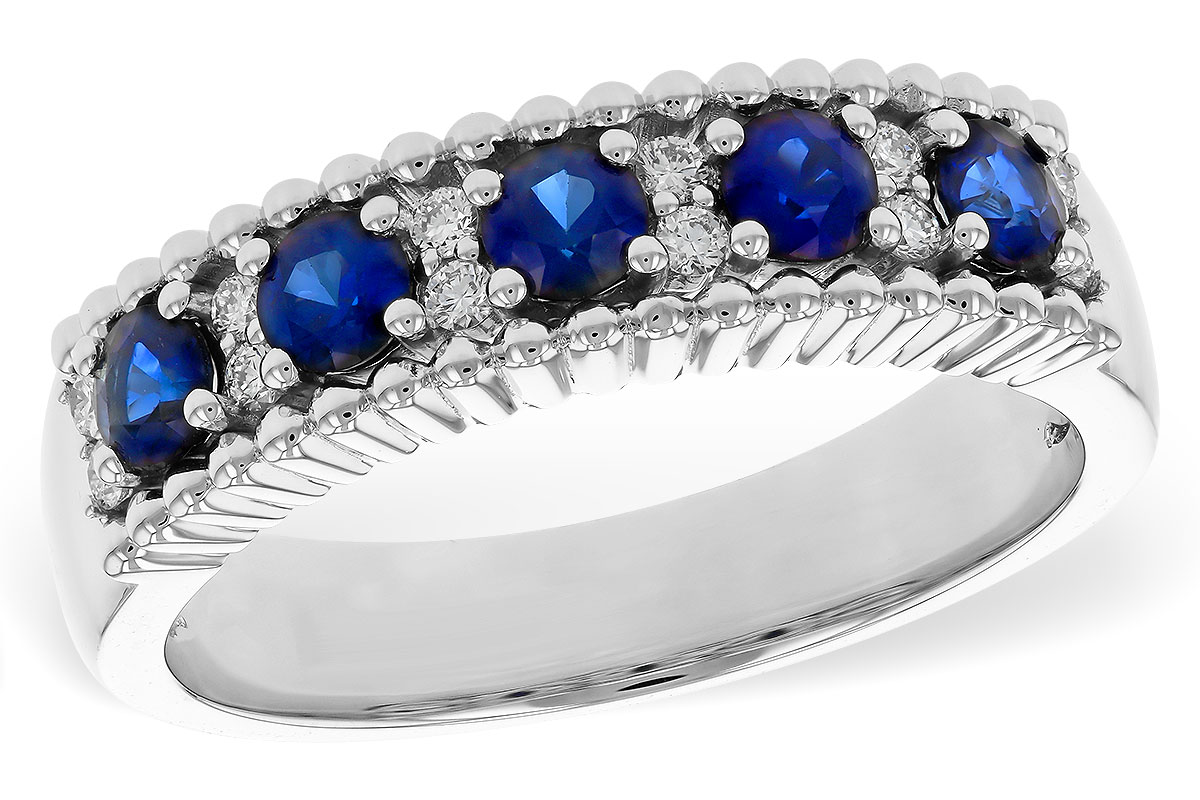 K311-36248: LDS WED RG .64 TW SAPPHIRE .76 TGW