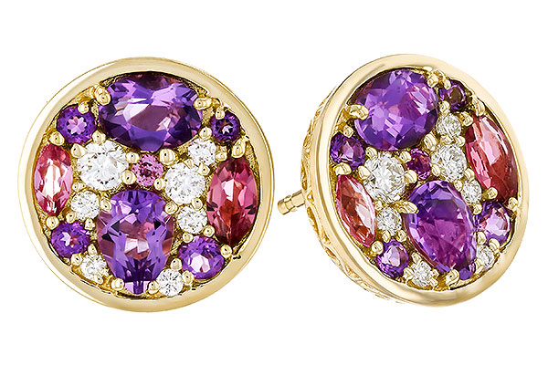 K311-36266: EARR .82 TW SEMI-PRECIOUS (P.TOUR, AMY) .98 TGW