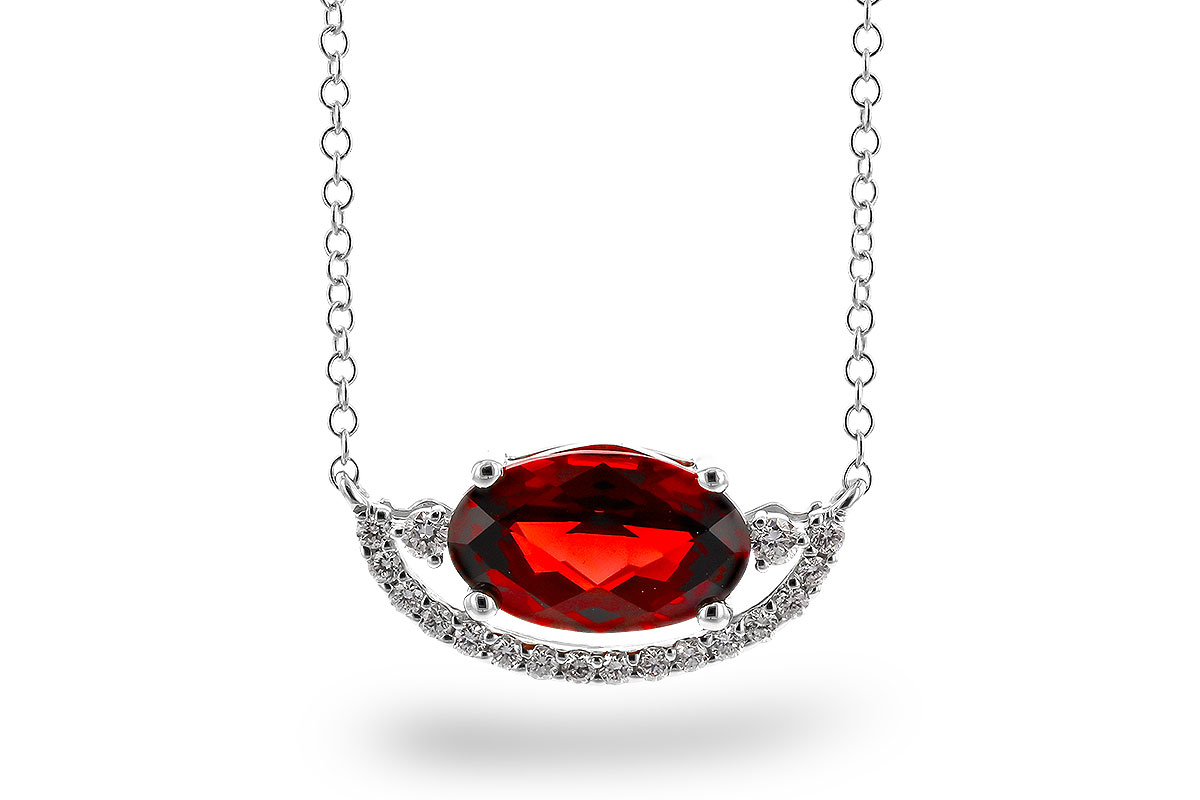 L311-29875: NECKLACE 1.94 GARNET 2.08 TGW (10x6MM GAR / 18")