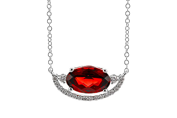 L311-29875: NECKLACE 1.94 GARNET 2.08 TGW (10x6MM GAR / 18")