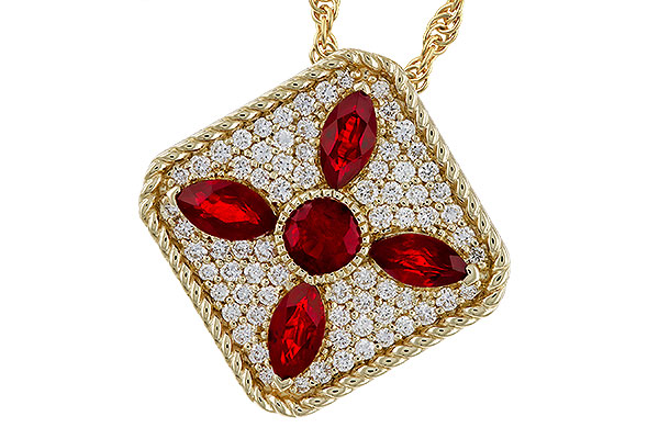 L311-32557: NECKLACE .81 TW RUBY 1.12 TGW