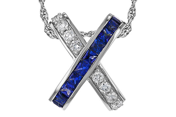 L311-36211: NECKLACE .60 TW SAPPHIRE .77 TGW