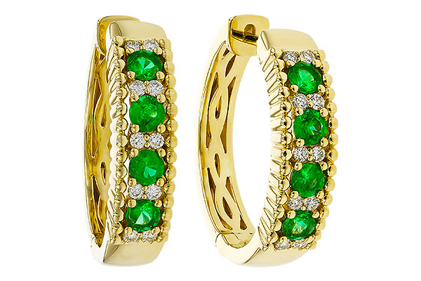 L311-36266: EARRINGS .33 TW EMERALD .45 TGW