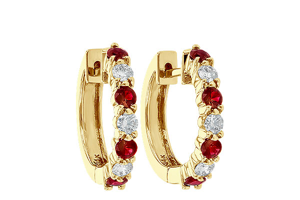 M037-67111: EARRINGS .64 RUBY 1.05 TGW