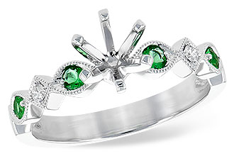 M226-75320: LDS SEMI DIA RG .12 EMERALD .16 TGW