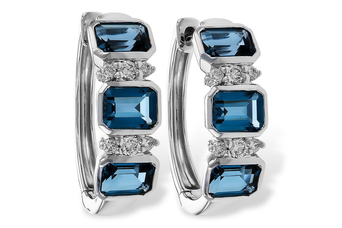 M311-29884: EARRINGS 1.37 TW LONDON BLUE TOPAZ 1.48 TGW