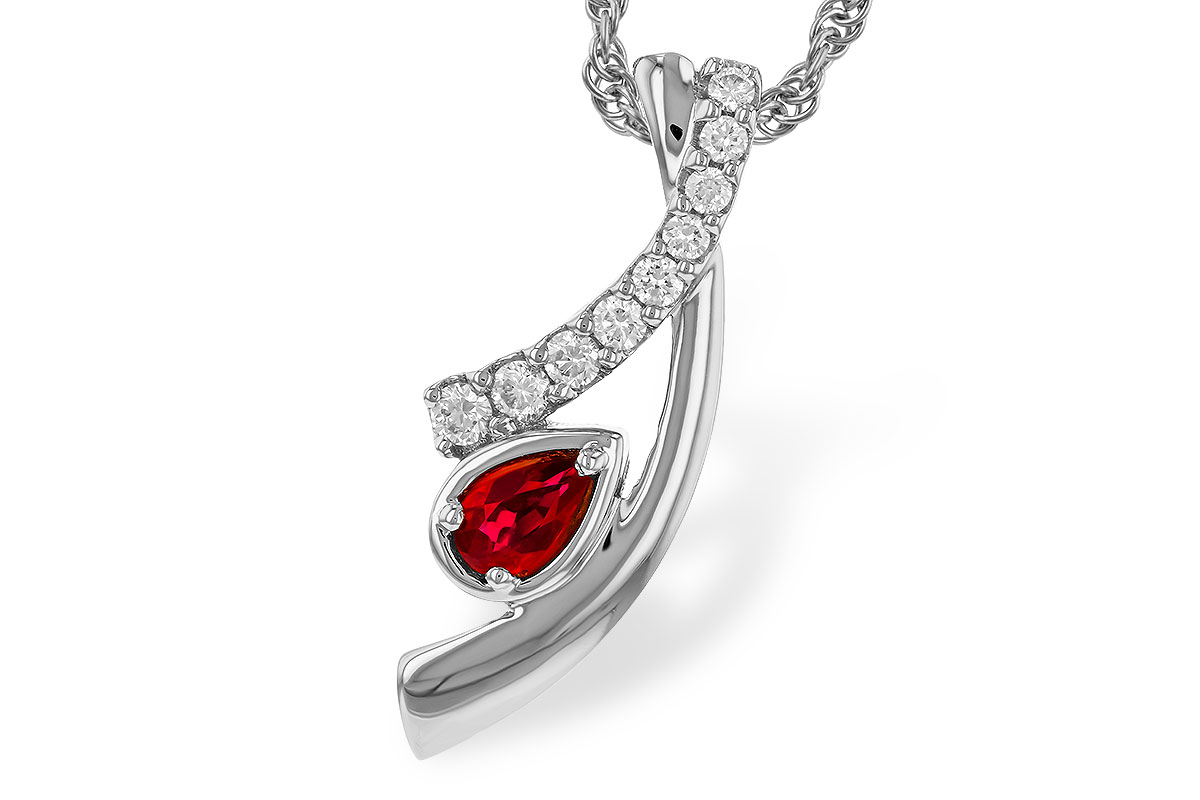 M311-33457: NECKLACE .21 RUBY .38 TGW (5x3 RUBY)