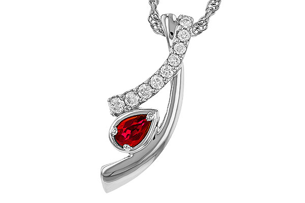 M311-33457: NECKLACE .21 RUBY .38 TGW (5x3 RUBY)
